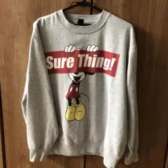 ミッキーマウス スウェット トレーナー 2L XL グレー ディズニー 古着風