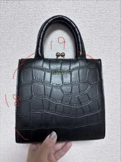 IAPULADUO クロコダイル風 ブラックハンドバッグ