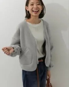 リバーシブルボアブルゾン フリースジャケット