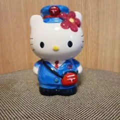 SANRIO ハローキティ 郵便局員 貯金箱 陶器製　美品