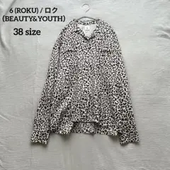 6(ROKU) LEOPARD PRINT SHIRT 38 ブラウンのサムネイル