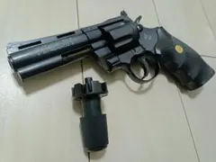 ※清掃済み※東京マルイパイソンガスリボルバー 4インチシルバーブラック2丁セット 東京マルイ コルトパイソン 4インチ ステンレス ガスリボルバー フル