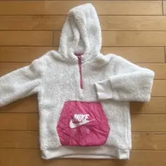 NIKE フリースジャケットL表記 150〜160cm ホワイト/ピンク　キッズ
