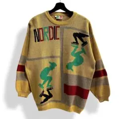 レア 80s~90s ユーロ古着 VINTAGE ヴィンテージ ジャガードニット