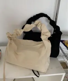 ギャザーショルダーバッグ ホワイト