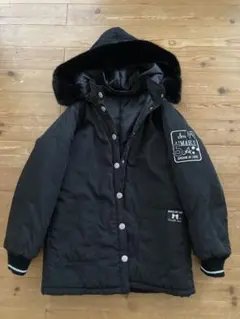 黒 ファー付きフード ジャケット 160cm