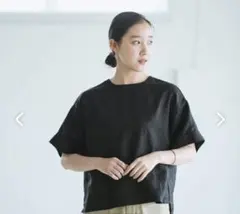 fog linen work リネントップス ブラックのサムネイル