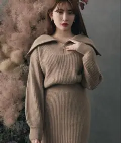 最終価格 Half Zip Knit Mini Dress Herlipto