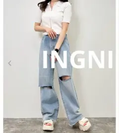 INGNI　ニーカッティングデニム パンツのサムネイル
