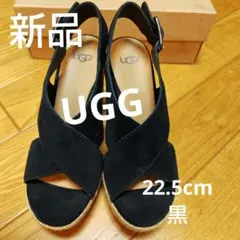 【新品】UGG スエード クロスストラップ サンダル　黒