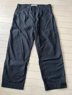 送料込★UAオーガニックコットンバックサテンファティーグパンツブラックsizeＬ
