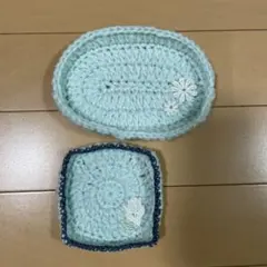ハンドメイド ミニトレイ 小物入れ パステルグリーン ミントグリーン