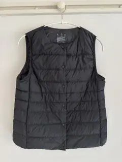 無印良品 ノーカラーダウンベスト ブラック Sサイズ ポケッタブル