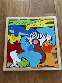 木製 動物パズル 知育玩具 パズル