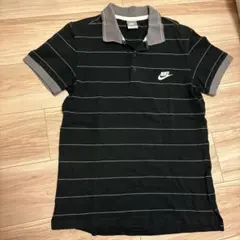 NIKE ポロシャツ ボーダー ブラック S相当