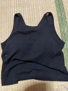 GU タンクトップ XL ブラフィールクロップドアメリカンスリーブ　黒