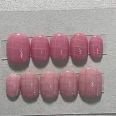 ネイルチップ ベリーショート チェック