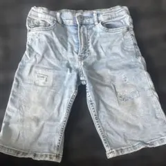 ZARA KIDS 140cm ダメージ加工 デニムショートパンツ ハーフパンツ