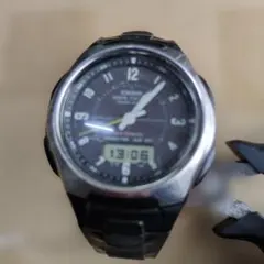 稼働品.CASIO 電波ソーラー ブラックラバーベルトのサムネイル