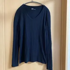Gap Vネック リブ長袖カットソー ブラック Sサイズのサムネイル
