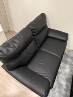 ニトリ2人掛けソファ】傷・汚れに強い合皮タイプ (MK02KDNシールドBK