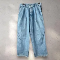【ZARA】ハイウエスト デニム ワイドパンツ (38 M/L)ザラ