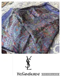 Yves Saint Laurent イブサンローランペイズリー柄スカーフ　大判