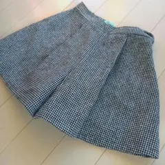 ナルミヤ【Lindsay】中古美品 冬 千鳥格子柄キュロットスカート150cm