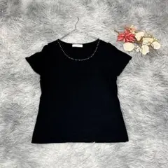 anySiS エニィスィス（M）半袖 ニット ビジュー アンゴラ混 カシミヤ混のサムネイル
