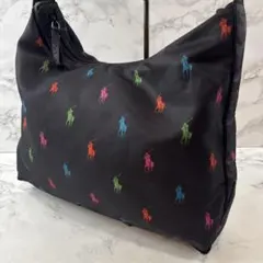 RALPH LAUREN ラルフローレン 総柄 カラフル セミショルダーバッグ黒のサムネイル