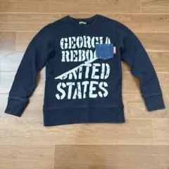 REBOOT デニムポケット付きトレーナー ネイビー