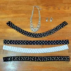 社交ダンス　チョーカ　ネックレス　ピアス　セット