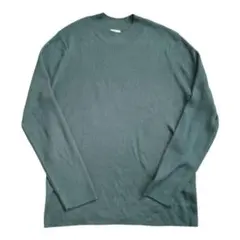 【GU】長袖 リブニット グリーン クルーネック 大きいサイズ 3XL