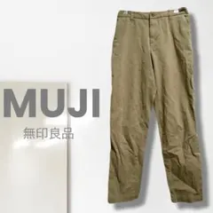 k1【ムジ】チノパン/美品 ウエストゴム オフィスカジュアル ベージュ 好印象