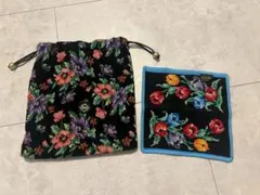 FEILER フラワー柄 巾着 ポーチ&ハンカチ