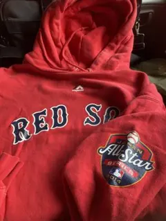 【希少/2014日米野球】マジェスティック レッドソックス パーカー 赤 ＸＬ