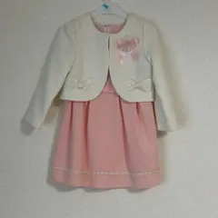 キッズ　フォーマルジャケットセット　120 白ピンク