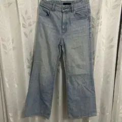 ライトブルーデニムワイドパンツ