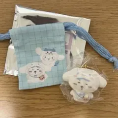 サンリオ ちいかわ フロッキーマスコットチャーム 巾着　ハチワレ シナモロール