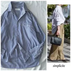 ◯ジャーナルスタンダード【洗える】ストライプ 高密度 コットン ブラウス