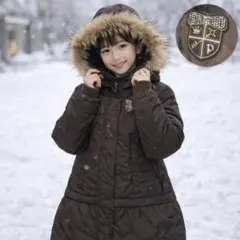 ✨極美品/フェザー入✨ポンポネット ダウンコート リアルファー ワッペン フリル