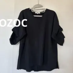 OZOC Vネック バックボタン トップス ブラック 38のサムネイル