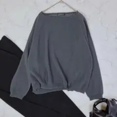 NOBLE ペーパーヤーンプルオーバー グレー ゆったり 透け感 美品