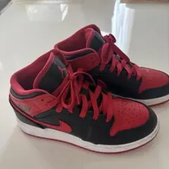 Jordan キッズ ハイカットシューズ 黒/赤22.5cm