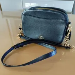 【お値下げ】COACH ショルダーバッグ　チェーンショルダー　　斜め掛　ブラック