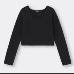 ★売り切り価格★2月3日まで！GU ブラック　クロップド丈　ニットトップス