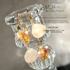 Sale❤シトリン×ルチル♡アシンメトリースターピアス