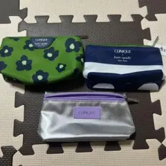 【限定・未使用品】クリニークポーチ3点セットケイトスペードコラボ