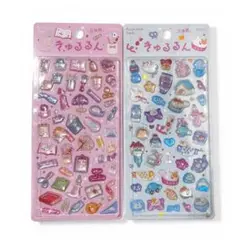 新作 正規品 きゅるるんシール 楽しいライフ•文房具2枚set