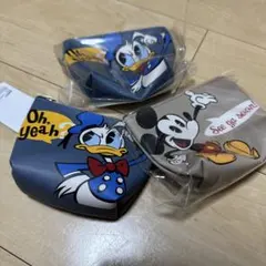 【新品・送料込み】ミッキー・ドナルドデザインポーチセット 小物入れ　3つセット